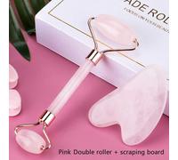 Ensemble De Rouleaux De Jade En Quartz Rose Naturel, Boîte De Massage Amincissant Pour Le Visage, Outil De Beauté Pour Soins De La Peau