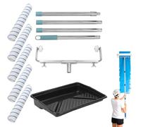 Ensemble de rouleaux de peinture de 45,7 cm et plateaux avec 6 rouleaux, cadre réglable et perche d'extension, kit complet de peinture agitateur et racloir, outils de peinture professionnels pour murs