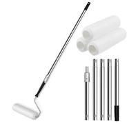 Ensemble de rouleaux de peinture réglables en acier inoxydable - Long outil de peinture murale domestique - Poteaux extensibles - Outil de peinture facile à utiliser