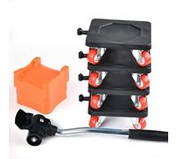 Ensemble de Rouleaux de Transport de Meubles de 8 pièces avec Plaque de Transport et transpalette, 4 Rouleaux de Transport de Meubles d'une capacité de Charge de 500 kg pour (Schwarz)