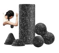 Ensemble de rouleaux en mousse haute densité de 36,8 x 15,2 x 15,2 cm | Kit de récupération musculaire avec balle de massage, rouleau d'arachide, disque Trigger Point | Masseur profond :