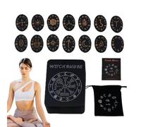 Ensemble De Rune Avec Guide - Pièces De Coulée En Bois D'Inspiration Nordienne, D'ésotérique | Collection De Carreaux De Rune Sacrée Avec Atmosphère D'étude Ancestrale Pour La