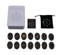 Ensemble De Rune Avec Guide - Pièces De Coulée En Bois D'Inspiration Nordienne, D'ésotérique | Collection De Carreaux De Rune Sacrée Avec Atmosphère D'étude Ancestrale Pour La