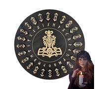 Ensemble De Rune - Symboles Artisanaux En Bois De 25 Pièces, Disques De Divination Mystique | Fournitures Décoratives Avec Inscriptions Immortelles Scénario De Méditation Sur L' Pour La Pratique