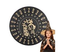 Ensemble De Rune - Symboles Artisanaux en Bois De 25 Pièces, Disques De Divination Mystique | Fournitures Décoratives avec Inscriptions Immortelles Scénario De Méditation sur L' pour La Pratique