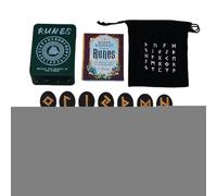 Ensemble de runes avec sac d'instructions (français non garanti) - 25 runes en bois pour divination pour l' des sorciers, mythologie nordique méditation | Outils spirituels adaptés aux débutants