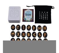 Ensemble de runes avec sac d'instructions (français non garanti) - 25 runes en bois pour divination pour l' des sorciers, mythologie nordique méditation | Outils spirituels adaptés aux débutants