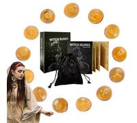 Ensemble de runes de divination, ensemble de pierres spirituelles, outils d' , pierres païennes, kit de de méditation, sac de pierre oracle pour homme et femme, kit de décoration d'