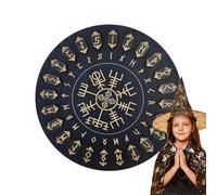 Ensemble de runes de sorcière - 25 runes en bois fabriquées à la main avec disque | Inscriptions immortelles pour , méditation et divination | Fournitures de sorcière païenne pour rituels de