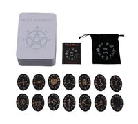 Ensemble de Runes de Sorcière en Bois - 14 Pièces Avec Guide de Divination et Pierres Runiques Mystiques