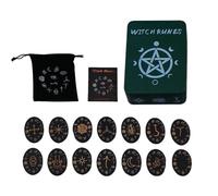 Ensemble de runes de sorcière, runes en bois, pierres runiques, ensemble de runes de sorcière avec guide pour la divination et les pratiques magiques