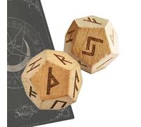 Ensemble de Runes en Bois - 2 pièces sculptées par Elder Runes | des divinations Faites à la Main pour, Guide Spirituel, méditation, Runes de Collection fixées pour Les Voyages, rituels