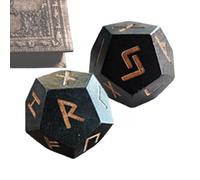 Ensemble de runes en bois - Dés de divination des aînés - Petits dés runiques pour voyage, divertissement, rune à collectionner pour la méditation