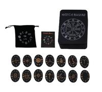 Ensemble de runes en bois, ensemble de glyphes de sorcière avec guide Guide