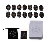 Ensemble de runes en bois, ensemble de runes de sorcière avec guide - Ensemble de runes de sorcières mystiques en bois de 14 pièces - Ensemble avec guide pour la divination mystique, ensemble complet