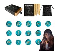 Ensemble de runes - Pierres d'oracle d' - Décoration d'oracle avec sac et instructions pour débutants - Accessoires rituels d' - Paganisme