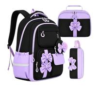 Ensemble de sac à dos d'école pour filles - 3 pièces | Sac à dos avec 18 | Polyester haute densité, imperméable, coutures renforcées, 1100 g, pour école primaire et secondaire