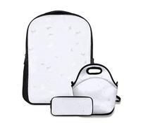 Ensemble de sac à dos d'école,Silver Star Belle Brillant,avec sac à lunch et étui à crayons pour cartable d'adolescent