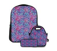 Ensemble de sac à dos d'école,Sport Ballon de football sur le feu et la flamme Eclaboussement d'eau Tonnerre foudre Résumé,avec sac à lunch et étui à crayons pour cartable d'adolescent