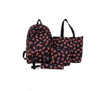 Ensemble De Sac à Dos Scolaire 3 PièCes Cartable Fille avec Sac DéJeuner Et Trousse Preppy Daypack & Shoulder Bag Handbags Motif Cerises Sac à DéJeuner éCole Maternelle Primaire LéGèRe