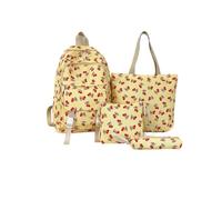 Ensemble De Sac à Dos Scolaire 3 PièCes Cartable Fille avec Sac DéJeuner Et Trousse Preppy Daypack & Shoulder Bag Handbags Motif Cerises Sac à DéJeuner éCole Maternelle Primaire LéGèRe
