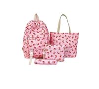Ensemble De Sac à Dos Scolaire 3 PièCes Cartable Fille avec Sac DéJeuner Et Trousse Preppy Daypack & Shoulder Bag Handbags Motif Cerises Sac à DéJeuner éCole Maternelle Primaire LéGèRe