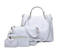 Ensemble de Sac à Main pour Femme Sac Bandoulière Fourre-Tout Sac à Bandoulière Porte-Monnaie Porte-Cartes Portefeuille Rectangulaire Sac Ordinateur Femme, Sac a Main Grand Cuir PU Imprimé Crocodile