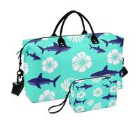Ensemble de sac de sport 2 pièces avec manches matelassées pour chariot tendance, Hibiscus prédateur, One Size, Classique