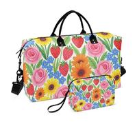 Ensemble de sac de sport double avec ultrasons matelassé, poches multiples, tendance, Fleur vive, One Size, Classique