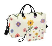 Ensemble de sac de sport double sac de sport avec poche en maille imprimée, pratique pour les voyages d'affaires, Fleur sauvage., One Size, Classique