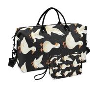 Ensemble de sac fourre-tout de voyage avec grand sac et mini pochette, matelassé, trousse de toilette pratique, Oies noires, One Size, Classique