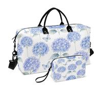 Ensemble de sacs à bagages 2 pièces avec imprimé complet pour chariot de gym tendance, Bleu hortensia., One Size, Classique