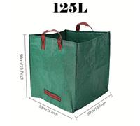 Ensemble De Sacs À Déchets De Jardin 125L, Sacs À Débris De Cour Réutilisables Avec Tissu Industriel Et Poignées Pour Organisateur D'Herbe Végétale..125L-1Pcs