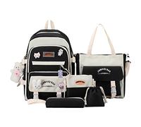 Ensemble de sacs à dos d'école, 5 pièces en toile, ensemble complet et adorable, ensemble de sacs à dos légers et robustes avec des couleurs charmantes