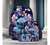 Ensemble de sacs à dos Stitch, 3 pièces avec design Lilo & Stitch - Sac pour ordinateur portable de 42 cm, tasse pour le déjeuner