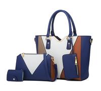 Ensemble de Sacs a Main avec 4 pièces pour Femme Sac portés épaule Sac a Bandoulière Cultch Portefeuille Porte-Cartes Travailler Voyage Décontracté Quotidien Bleu