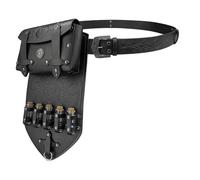 Ensemble de Sacs Ceinture d'alchimie médiévale, 3 Pochettes Sorcier en Similicuir avec 5 fioles Potion, équipement Cosplay Fantastique(Svart)