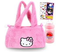 Ensemble de sacs de sport Hello Kitty pour enfants - Ensemble avec un joli sac de valise, une bouteille d'eau, des autocollants, et plus encore | Ensemble de bagages de voyage SANRIO Hello Kitty,