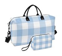 Ensemble de sacs de transport à deux pièces, matelassés, multi-poches, tendance, Vichy ciel, One Size, Classique