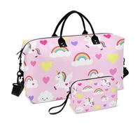 Ensemble de sacs de voyage 2 pièces avec compartiments zippés imprimés complets pratiques pour l'extérieur, Cheval de fée, One Size, Classique