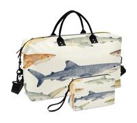 Ensemble de sacs de voyage avec deux sacs à ultrasons matelassés pour chariot, spacieux pour l'extérieur, Aquarelle Sea Hunters, One Size, Classique