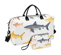 Ensemble de sacs de voyage avec deux sacs à ultrasons matelassés pour chariot, spacieux pour l'extérieur, Espèces Bright Sea Hunters, One Size, Classique