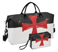 Ensemble de sacs de voyage matelassés, imprimés sur toute la surface, forme convertible, léger pour organisateur de produits de toilette, chevaliers templiers