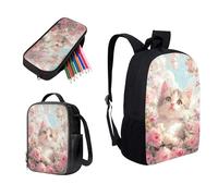 Ensemble de Sacs d'École Kuiaobaty 3 en 1 pour Filles et Garçons avec Sac de Lunch et Plumier pour Collège de Niveau Moyen