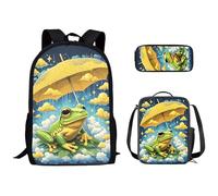 Ensemble de Sacs d'École Kuiaobaty 3 en 1 pour Filles et Garçons avec Sac de Lunch et Plumier pour Collège de Niveau Moyen