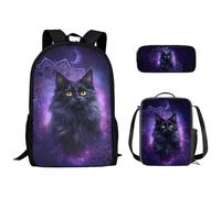 Ensemble de Sacs d'École Kuiaobaty pour Filles et Garçons 3 en 1 avec Sac à Lunch et Plumier pour Collège Moyen, 44 x 28 x 13 cm