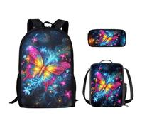 Ensemble de Sacs d'École Kuiaobaty pour Filles et Garçons 3 en 1 avec Sac de Lunch et Plumier pour Collège Moyen