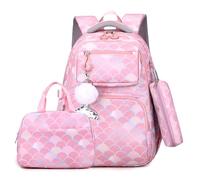 Ensemble de Sacs d'école pour Filles Enfants Sac à Dos Primaire Cartable Fille Sacs Scolaires Léger Sac à Dos avec Sac Thermique Sac à Stylos (Lot de 3)