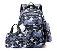 Ensemble de Sacs d'école pour Filles Enfants Sac à Dos Primaire Cartable Fille Sacs Scolaires Léger Sac à Dos avec Sac Thermique Sac à Stylos (Lot de 3)