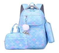 Ensemble de Sacs d'école pour Filles Enfants Sac à Dos Primaire Cartable Fille Sacs Scolaires Léger Sac à Dos avec Sac Thermique Sac à Stylos (Lot de 3)